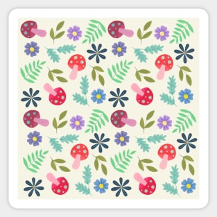 Botanical mushroom pattern Sticker